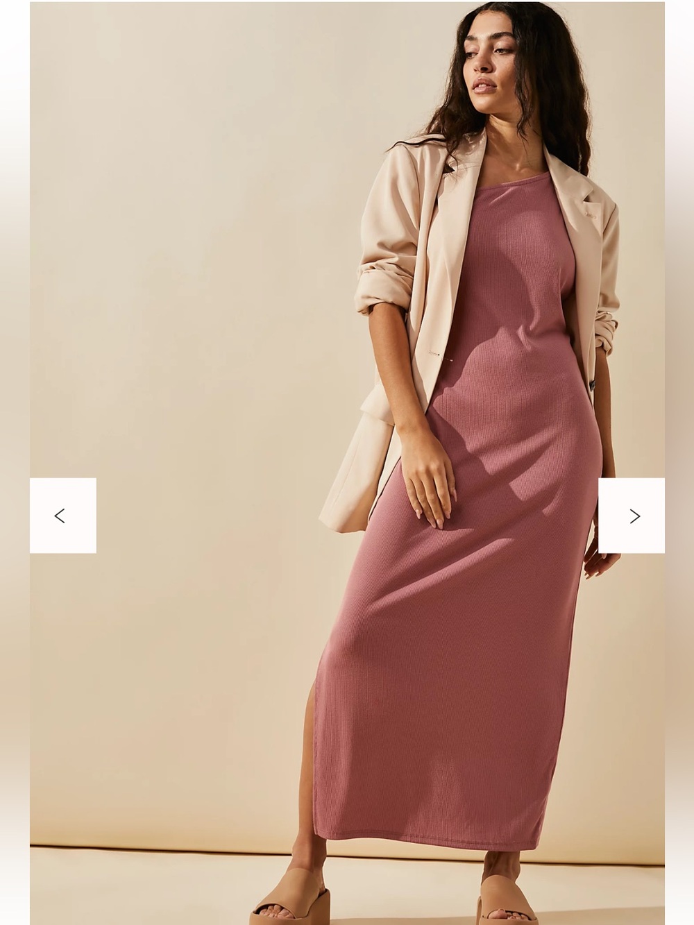 Free People Beach Saturday Night Midi Dress XS Pink Mauve One Shoulder Bodycon - Picture 6 of 14